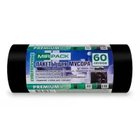 6020150 Мешки дмусора 60л ПСД 20шт PREMIUM+ 6070 20мкм черные (21 рулкор) 