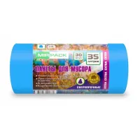 Мешки д/мусора 35л ПНД 30шт MIRPACK EXTRA 50*64 12мкм синие (18 рул/кор)