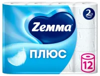 Бумага туалетная ZEMMA Плюс Белая 2сл 12 рул/упак (7 упак/п-э упак)