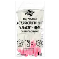 Перчатки хозяйственные ПВХ  р-р L (цветные) эластичные суперпрочные Oceanica