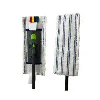 Швабра КОМПЛЕКТ 3в1 (РУЧКА металл 120см d-22мм (черенок с резьбой РучкаРезьба-120) + ДЕРЖАТЕЛЬ мопов 40*10см пластик серый (КАРМАН Флаундлер-40) + МОП