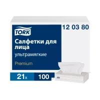 Салфетки TORK / TELLUS для лица Премиум 2 слоя, 100 листов (21 упак/кор)