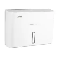 Диспенсер бумажных полотенец с ключом БЕЛЫЙ С ГЛАЗКОМ пластиковый прямой GFmark (под Z салфетки)