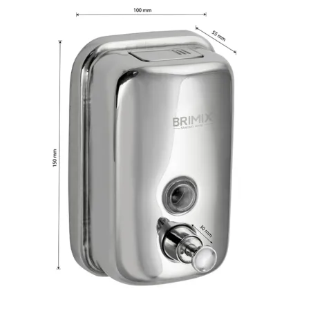 Диспенсер 500мл жидкого мыла хром настенный с глазком