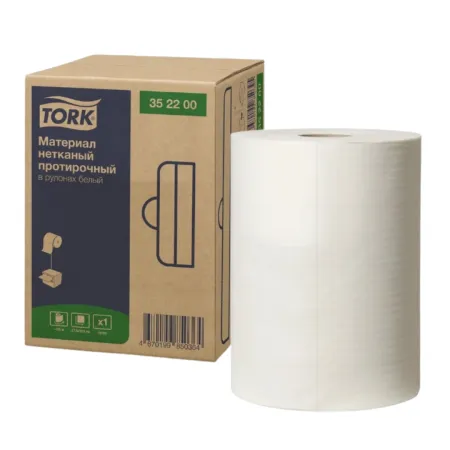 Материал нетканый TORK протирочный 105м (380 листов) в рулонах белый (1 рул/кор)