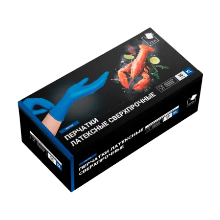 Перчатки ЛАТЕКСНЫЕ ПРОЧНЫЕ р-р XL 50 шт/упак