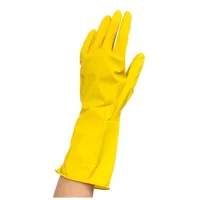 Перчатки хозяйственные резиновые с х/б напыл. р-р XL жёлтые Oceanica
