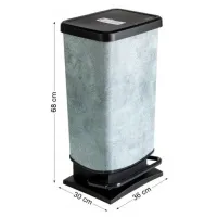Урна педальная 40л PASO бетон
