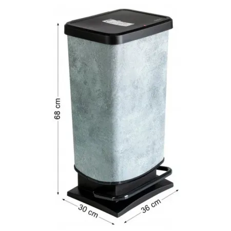 Урна педальная 40л PASO бетон