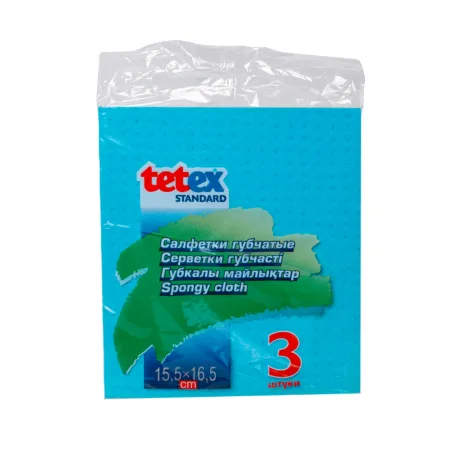 02-04-0164б Салфетки губчатые целлюлозные 15х17 см TETEX 3 шт/упак 15.5*16.5 см 02-04-0164б Салфетки губчатые целлюлозные 15х17 см TETEX 3 шт/упак 15.5*16.5 см