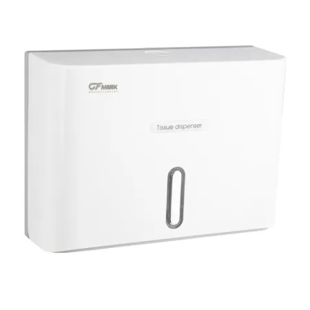 Диспенсер бумажных полотенец с ключом БЕЛЫЙ С ГЛАЗКОМ пластиковый прямой GFmark (под Z салфетки)