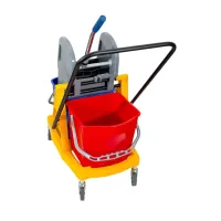 Тележка уборочная двухведерная 2х17л (пластик) с отжимом