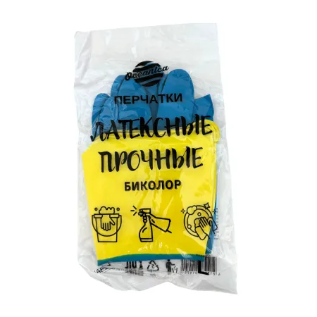 Перчатки латексные р-р L БИКОЛОР прочные Oceanica