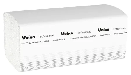 Полотенца бумажные VEIRO Professional Comfort V-сложения 1-сл (250 л/упак, 20 упак/кор)