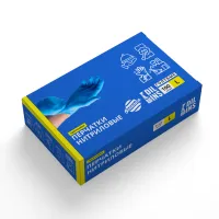 Перчатки одноразовые нитриловые ГОЛУБЫЕ р-р L Oceanica 100 шт/упак