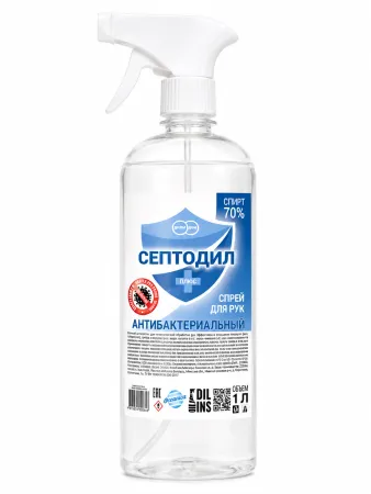 Антисептик для рук 70% спирта "Септодил Плюс", 1 л с триггером