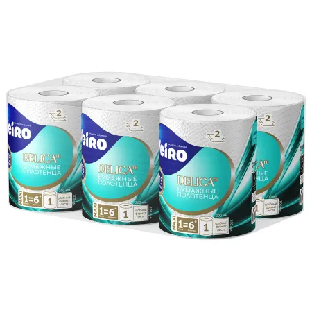 Полотенца бумажные VEIRO DELICATE 6 рул/п-э упак
