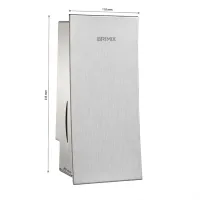 Дозатор 800 мл жидкого мыла BRIMIX настенный, металл, матовый хром