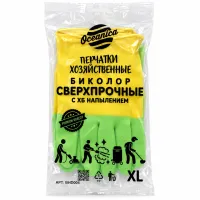 Перчатки хозяйственные с х/б напыл. р-р XL БИКОЛОР СВЕРХПРОЧНЫЕ Oceanica