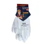 Перчатки из полиэстра с белым ПУ покрытием на ладони р-р 10 с СИНИМ карт. ярлыком