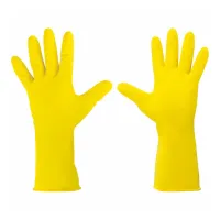 Перчатки хозяйственные резиновые с х/б напыл. р-р XL жёлтые Oceanica