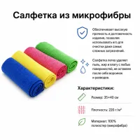 Салфетка микрофибра 35*40см 220г/м2