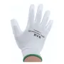 Перчатки из полиэстра с белым ПУ покрытием на ладони р-р 10 с СИНИМ карт. ярлыком