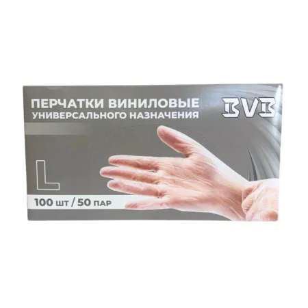 Перчатки ВИНИЛОВЫЕ р-р L 100 шт/упак