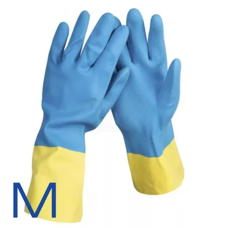 Перчатки латексные хозяйственные двойной цвет М/240 пар ТМ "AST"