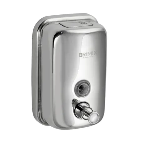 Дозатор 500 мл жидкого мыла BRIMIX с глазком, нержавеющая сталь