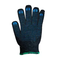 Перчатки х/б 7.5 кл 6-нитка с ПВХ черные полушерстяные