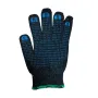 Перчатки х/б 7.5 кл 6-нитка с ПВХ черные полушерстяные