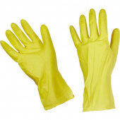 Перчатки латексные хозяйственные Household Glovers с х/б эластичные желтые р-р XL