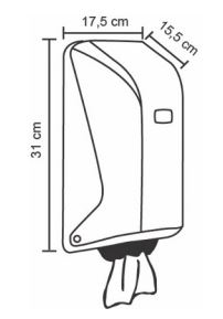 Диспенсер полотенец с центральной вытяжкой пластик белый (8 шт/кор)
