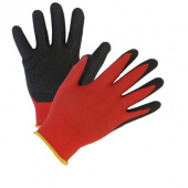 Перчатки рабочие с нитриловым обливом красно-черные р-р 9