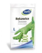 Перчатки резиновые зеленые р-р L алоэ Stella (12 пар/кор)