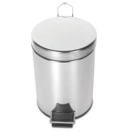 Ведро для мусора 8 л с педалью металл хром