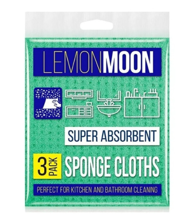 Салфетки губчатые целлюлозные 18х20 см 590 г/м2 LemonMoon 3 шт/упак Салфетки губчатые целлюлозные 18х20 см 590 г/м2 LemonMoon 3 шт/упак