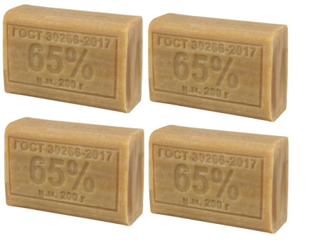 Мыло хозяйственное 65% кусковое 200 г РБ